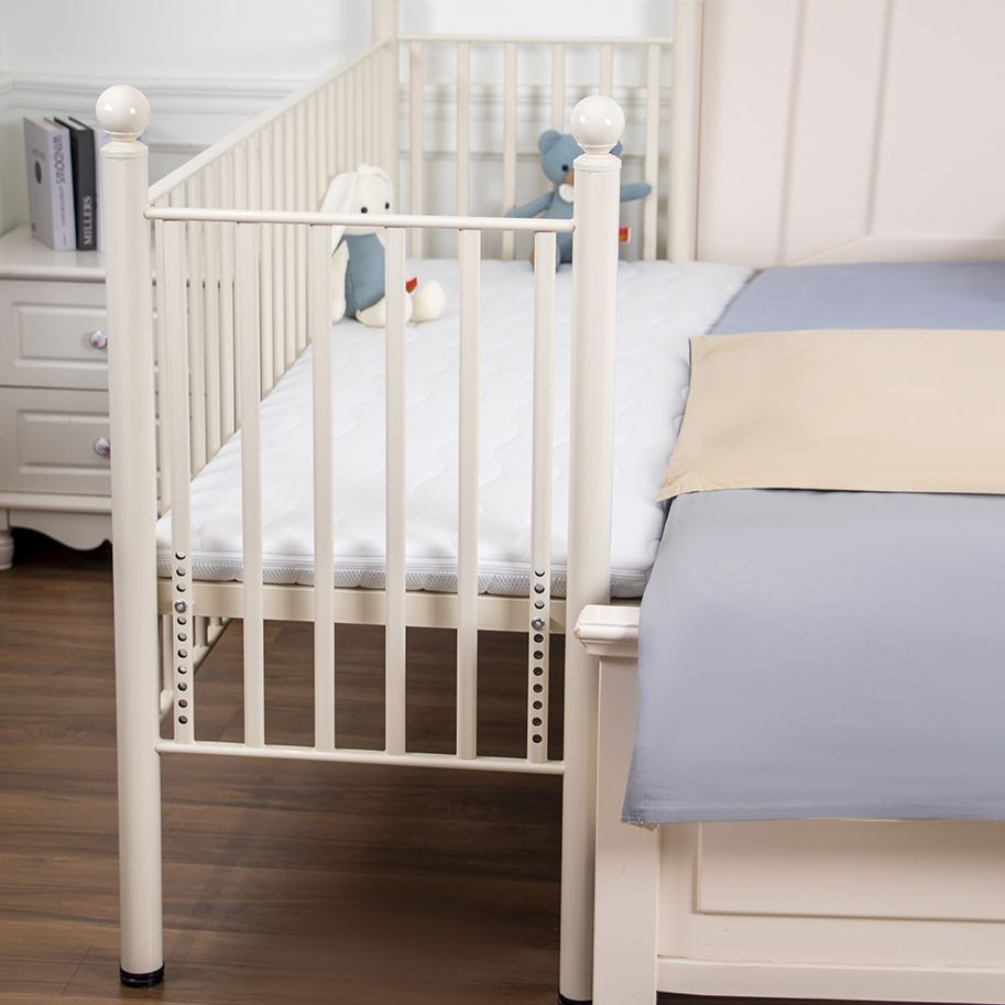 Contemporary Metal Daybed with Headboard and Guardrail in White