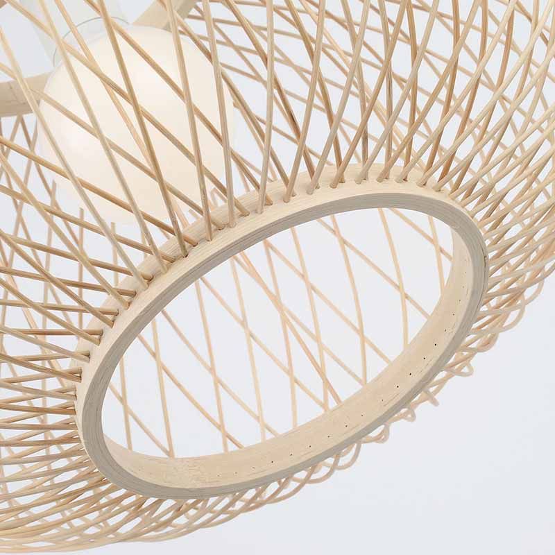 Luce del soffitto di lanterna rotonda cinese BEIGE BAMBOO 1 RISTATO LIGUATO IL LIGHTINA A PENDANTE