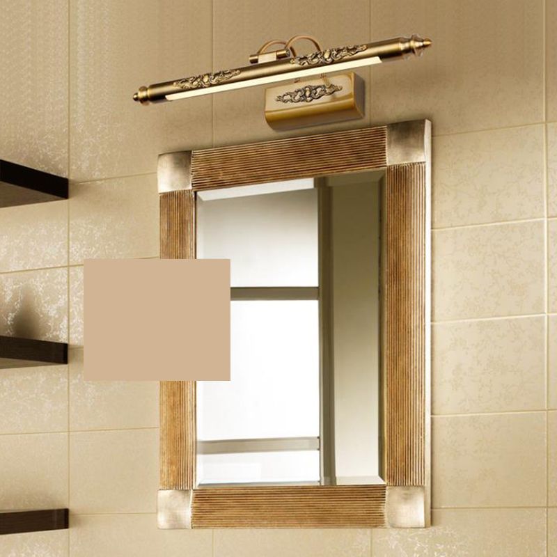 Gold Electroplate Metal LED Wall Light in Traditional Style Acrylic Linear Wall Lamp for Bathroom