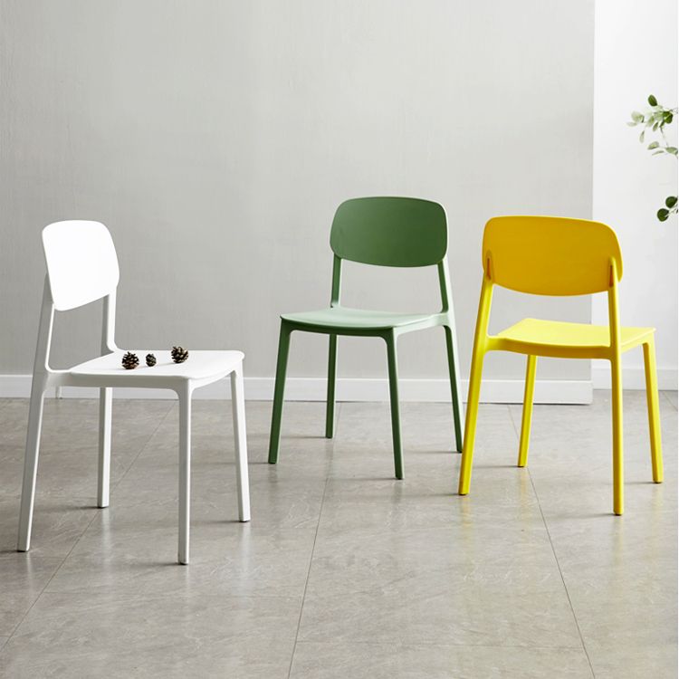 Plastic Contemporary Armless Chair Kitchen Dining Room Open Back Chair