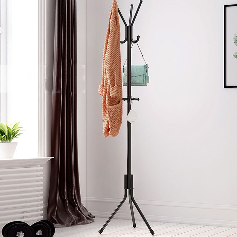 Contemporary Coat Rack Free Standing Coat Hook Metal Tripod Hall Stand