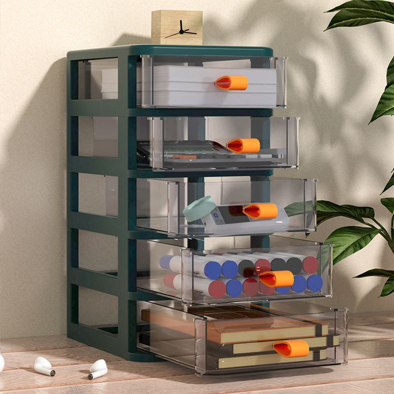 Drawers Filing Cabinet Simple Transparent Plastic Vertical Filing Cabinet