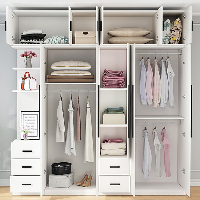 Wooden High Gloss Coat Locker in White 2-Drawer Kid's Wardrobe