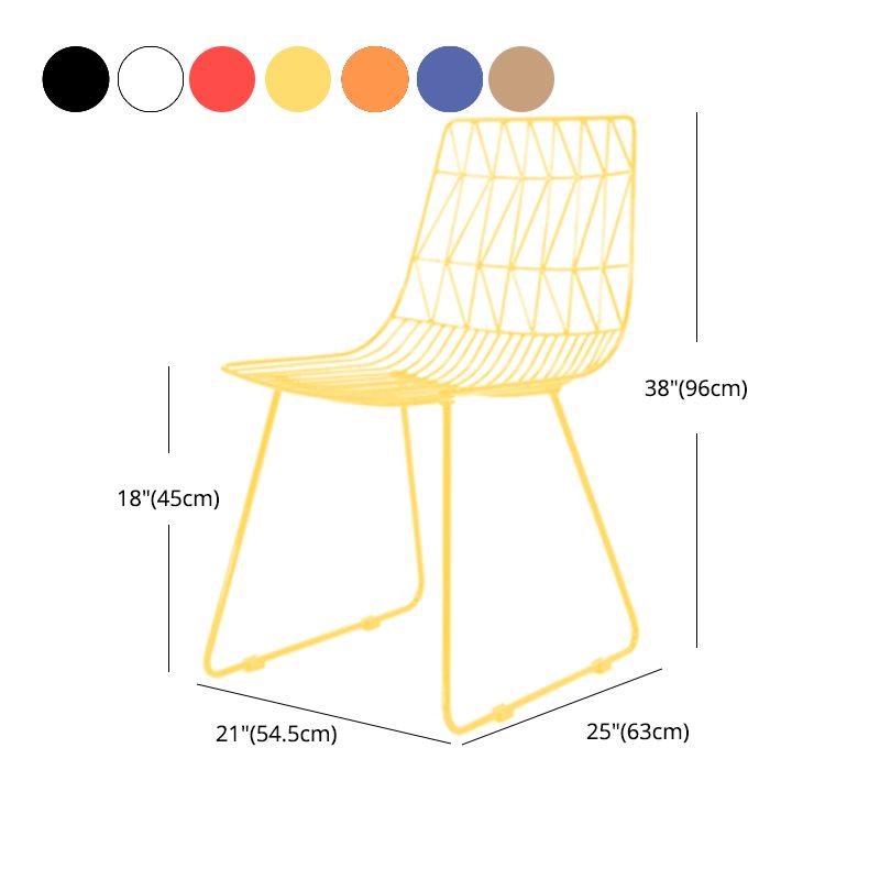 Contemporary Style Cross Back Chair Metal Dining Chair for Indoor