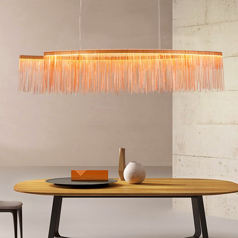 Multi Light Hanging Chandelier Modern Style Metal Hanging Lighting for Living Room