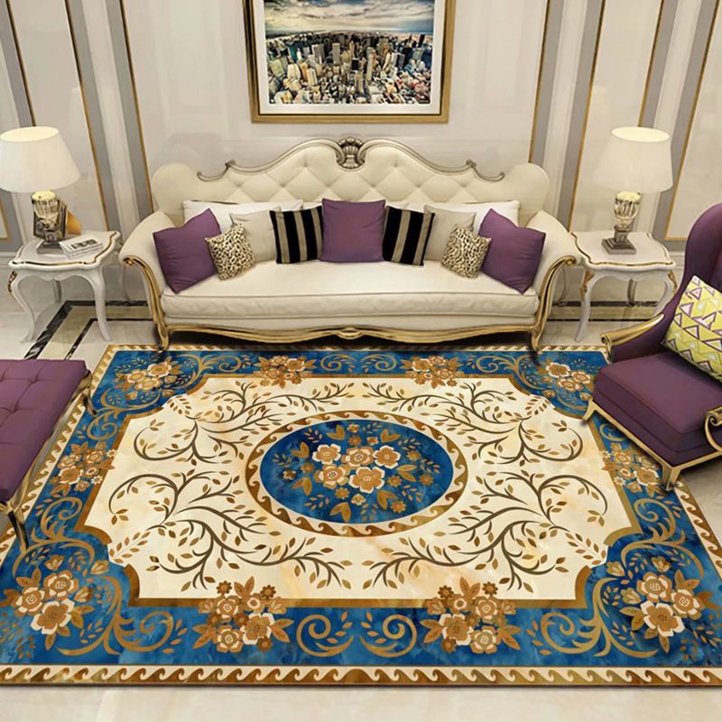 Tappeto da soggiorno vintage per il soggiorno a tappeto a tappeto floreale e facile.