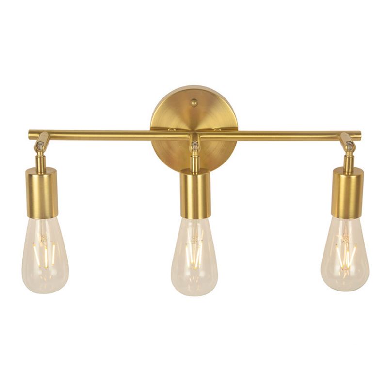 3-Lights Bare Bulb Design Vanity Mirror Light 17.3" Wide Postmodern Style Wall Sconce for Bedroom