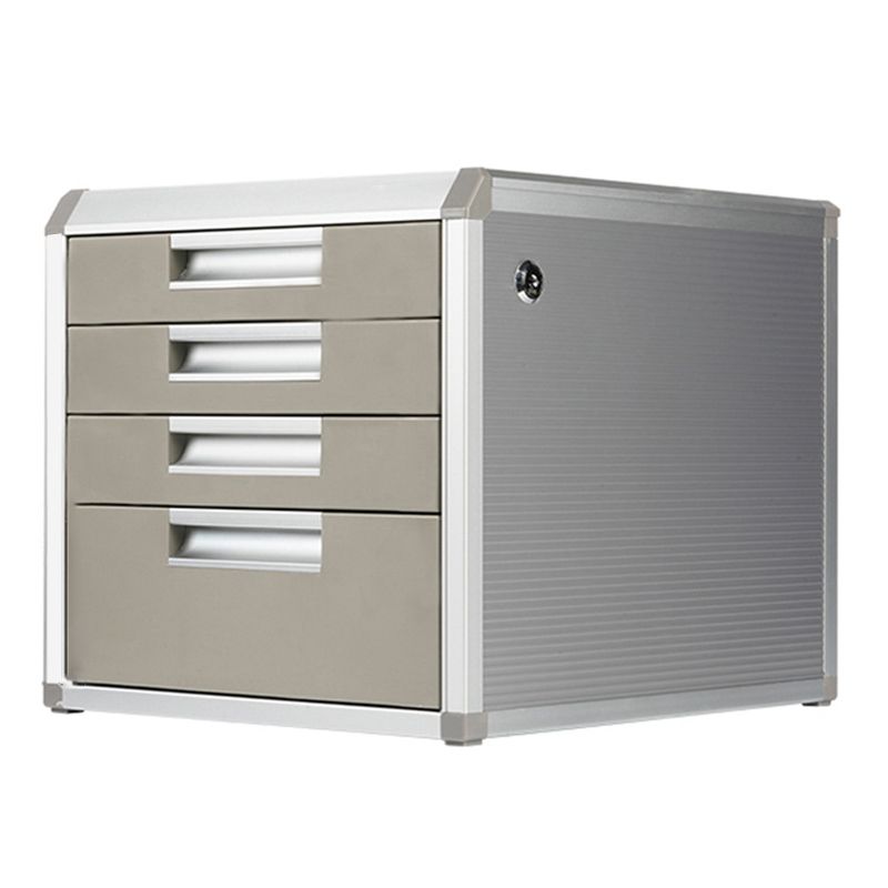 Modern Metal Lateral Cabinet Silver Drawers File Cabinet for Home or Office