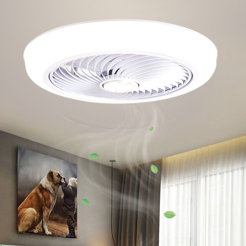 Lámpara de ventilador de techo de montaje de macarrón LED redondeo con luz con sombra acrílica