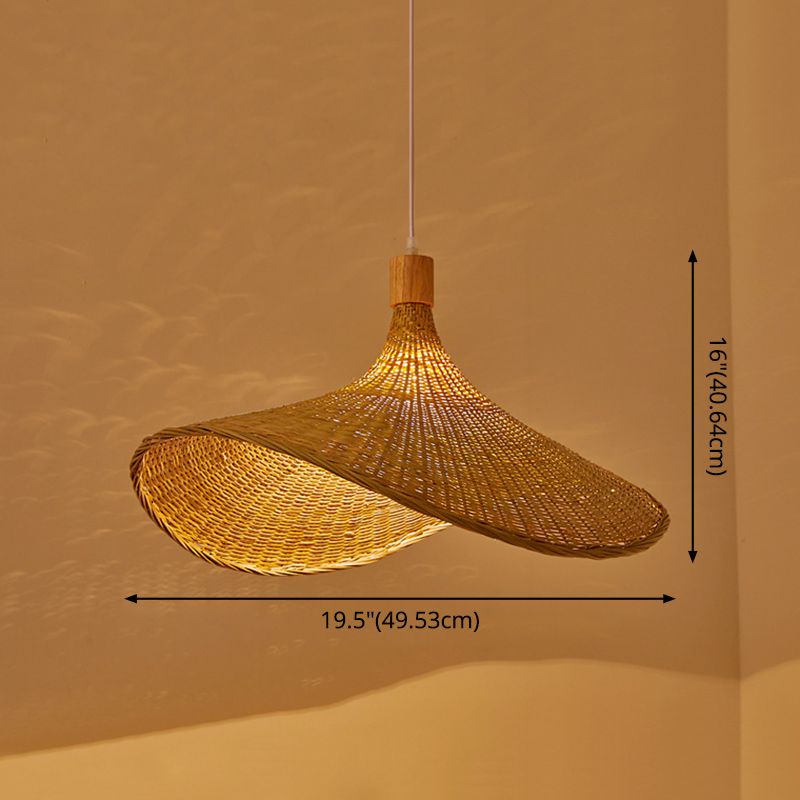 Suspension de forme de chapeau beige Lumière de style contemporain