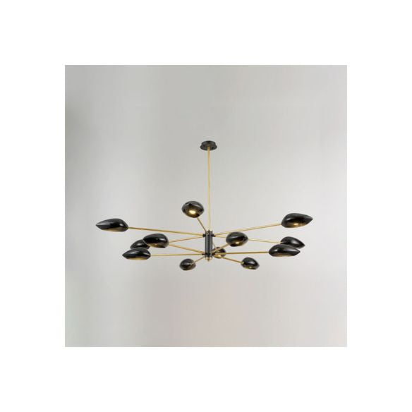 Ellipse Dining Room Hanging Light Contemporary Metal 5/6/8 Lights Black/White Chandelier Light Fixture