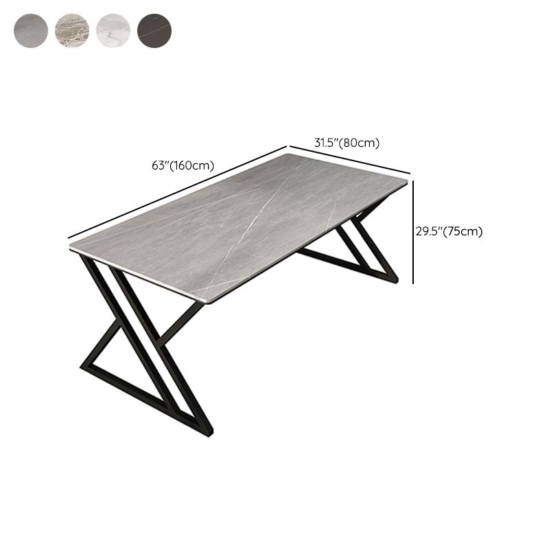 Industrial 29.53" Tall Computer Desk Stone Rectangular Gaming Desk