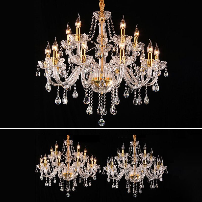 K9 Crystal Victorian Drop Lamp Candelabra Chandelier Lighting Fixtures for Bedroom