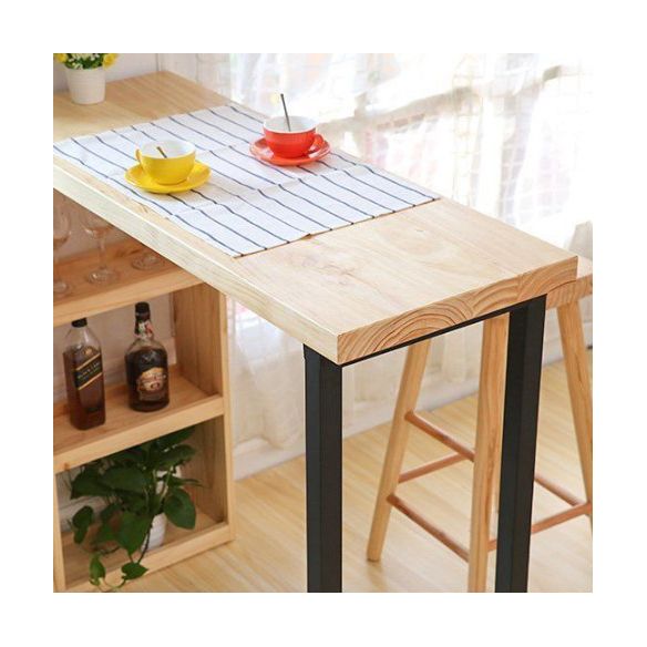 Rectangle Wood Top Counter Table 42-inch Height Modern Bar Table