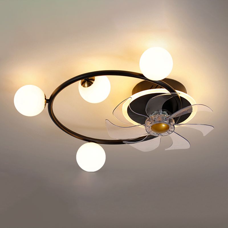 Modern Metal LED Ceiling Fan Light Creative Flush Mount Light for Living Room