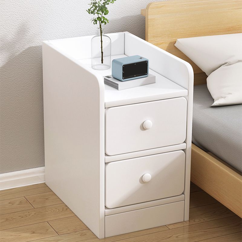 Modern Wooden Night Table Lower Shelf Bedside Cabinet with Drawer for Bedroom