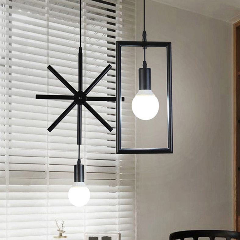 Minimalist Adjustable Industrial Style Hanging Light Fixture for Dining Room