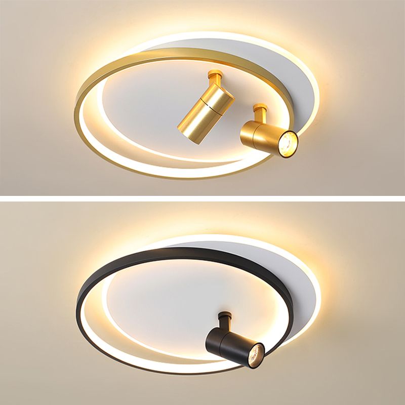 1-Light LED Semi Flush Mount with Circular Acrylic Shade Modern Creative Style Ceiling Light for Corridor