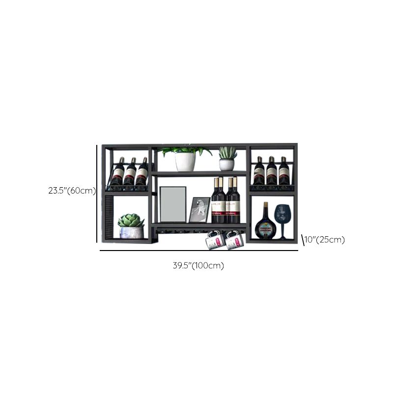 Modern Simple Wine Rack Iron Shelf Wall Mounted Wine Rack for Kitchen