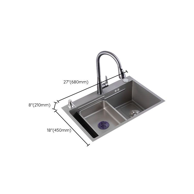 Contemporary Style Kitchen Sink Single Bowl Kitchen Sink with Rectangle Shape