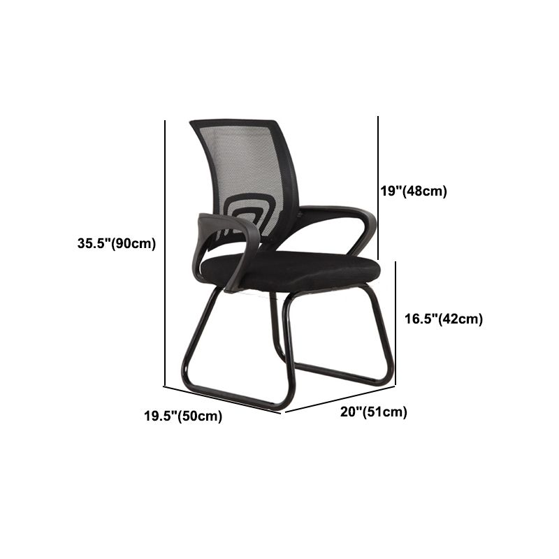 Contemporary Mid-Back Office Chair Fixed Arms Ergonomic Chair