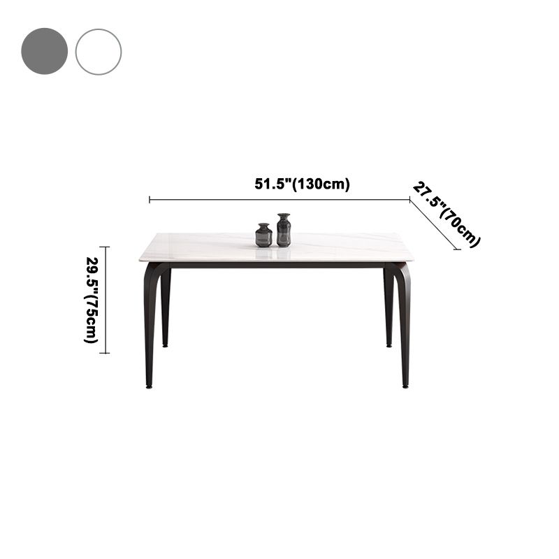 Mesa de comedor de piedra sinterizada Mesa base de 4 patas de estilo industrial para comedor