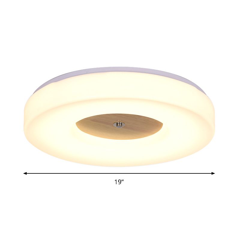 Luz de techo simple concéntrica de color de techo de madera y de acrílico 8 "/13" /15 "/19" lámpara de techo de ancho led para la sala de comedor-Cálido