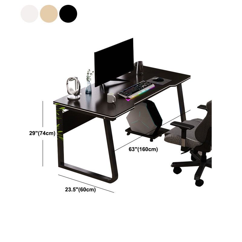 Modern Office Desk Sled Rectangular Writing Desk in Matte Finish