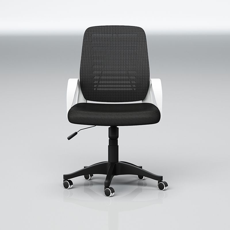 Modern Fixed Arms Office Chair Black Adjustable Slide Office Chair