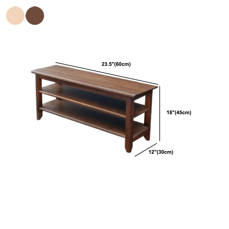 Contemporary Seating Bench Solid Wood Rectangle Bench with Storage