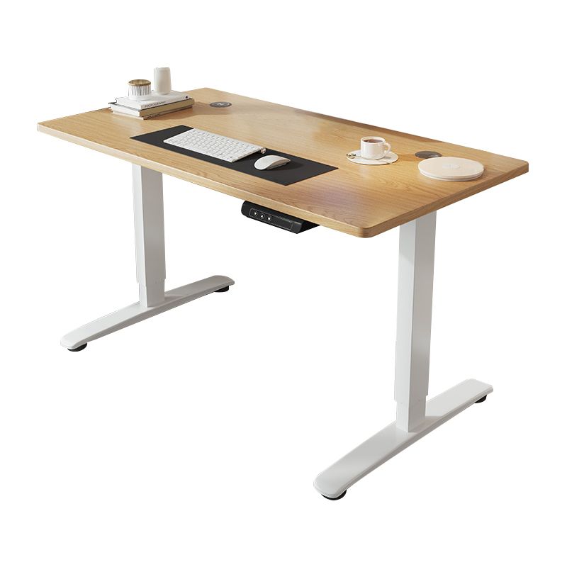 Contemporary Adjustable Height Computer Desk T-Shape Base Standing Desk