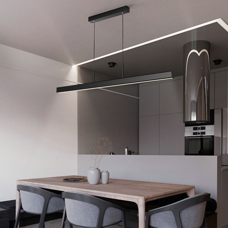 Nordic Simple Modern Light Luxury Style LED Hanging Island Pendant Light for Dining Room Office