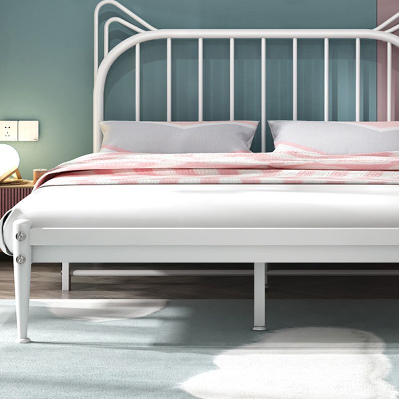 Scandinavian Metal Headboard Princess Slat Mattress Queen Low Profile Bed