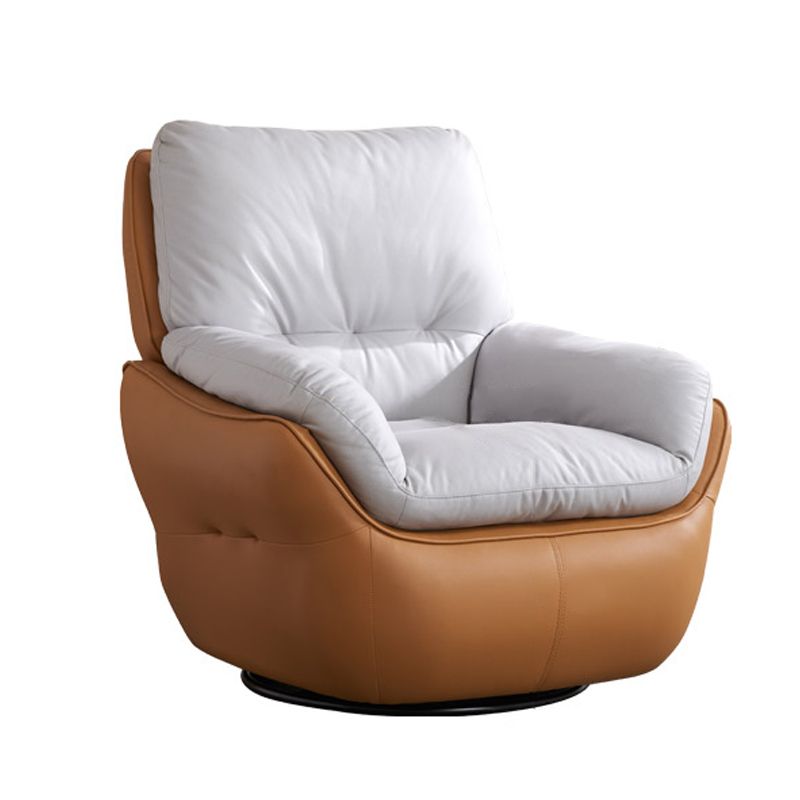 Contemporary Wingback Recliner Solid Color Metal Indoor Swivel Base Reclining