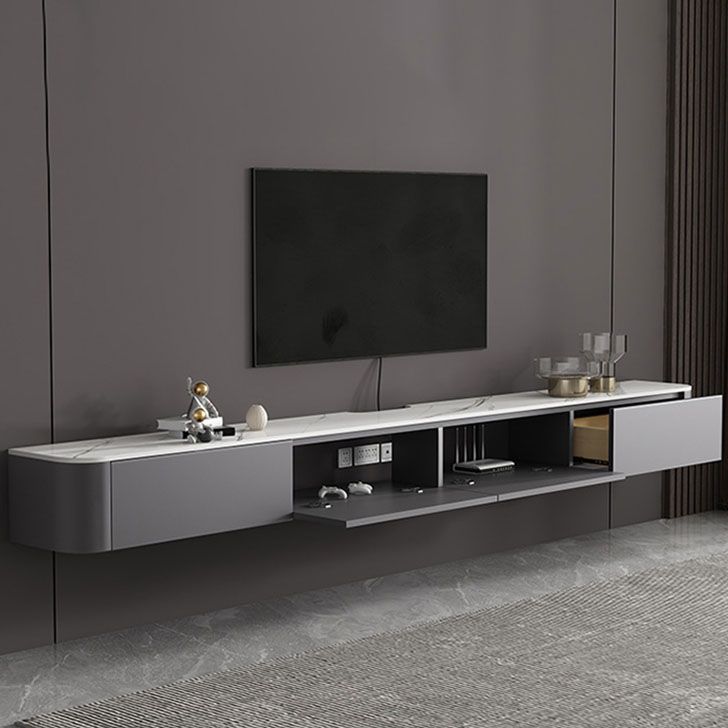 Stone TV Media Console Contemporary Media Console with Drawers