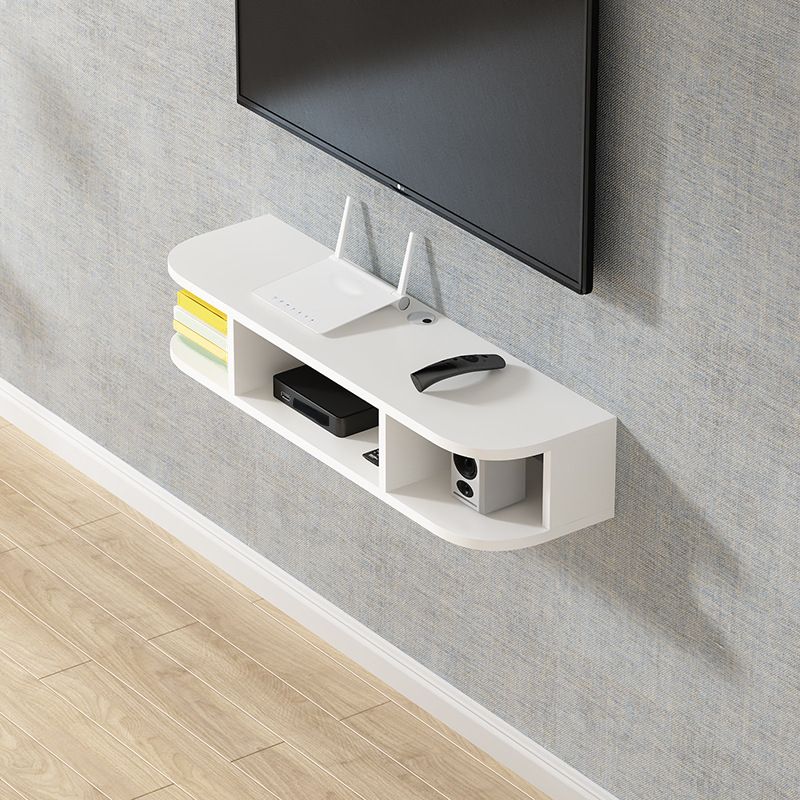 Modern Wood TV Stand Wall-mounted TV Console with 4 Shelving Space