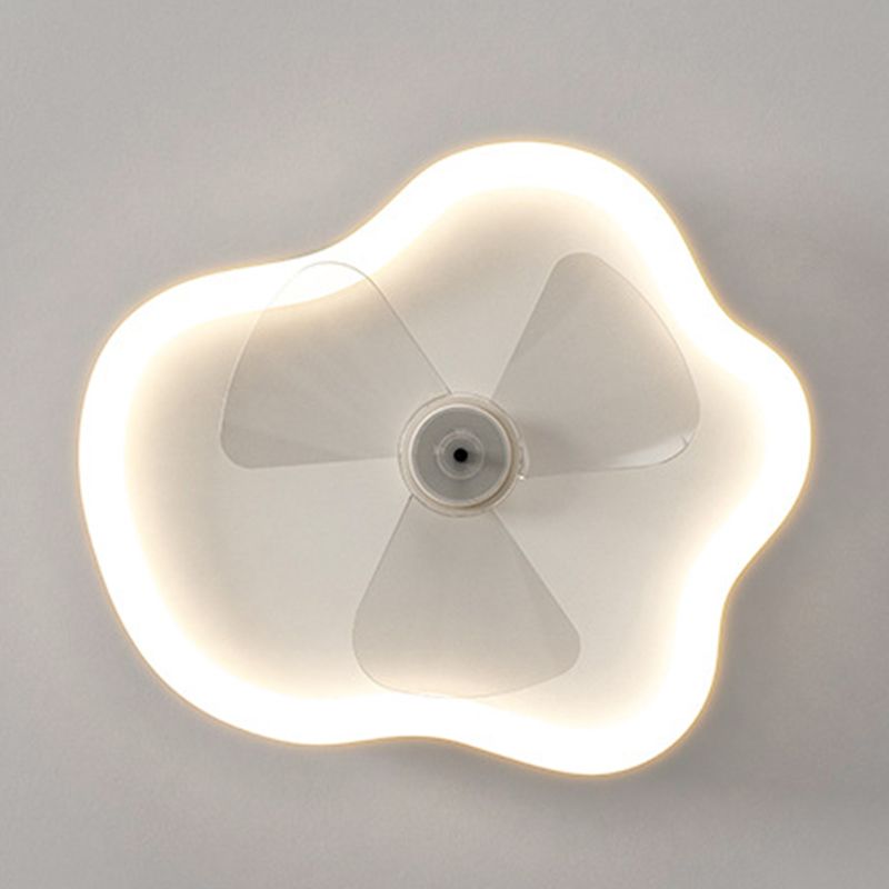 3-Blade Modernism Ceiling Fan White LED Fan with Light for Home