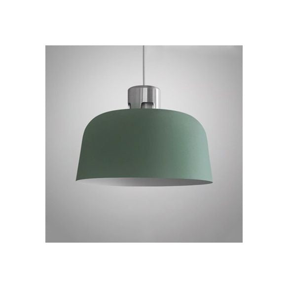 Metal Bucket Shade Hanging Light Single Light Nordic Pendant Lighting in Blue/Green/Pink for Restaurant Dining Room