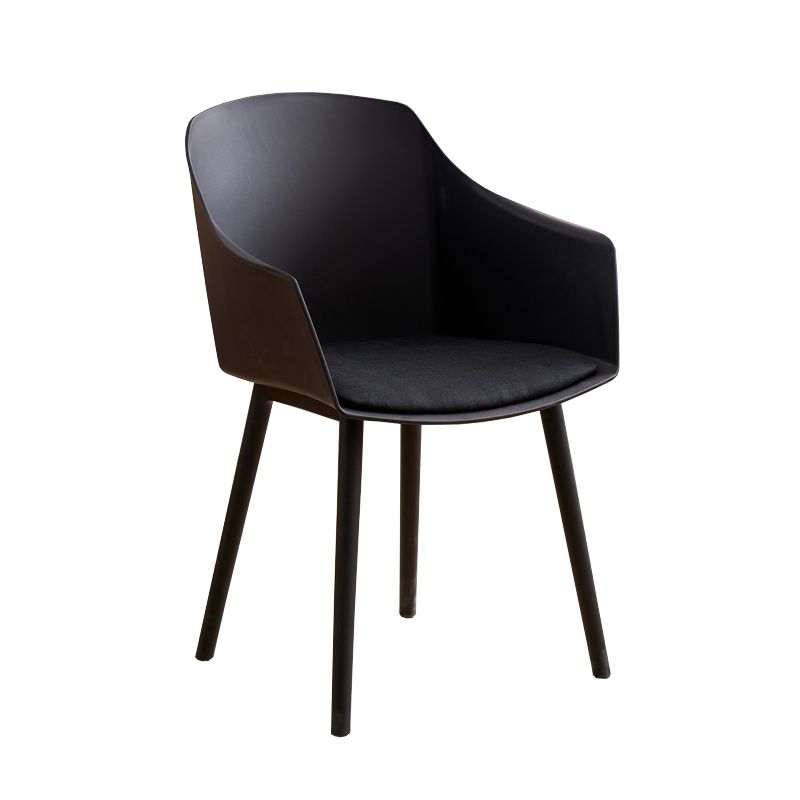 Modern Plastic Dining Room Upholstered Black Leg Dining Chair