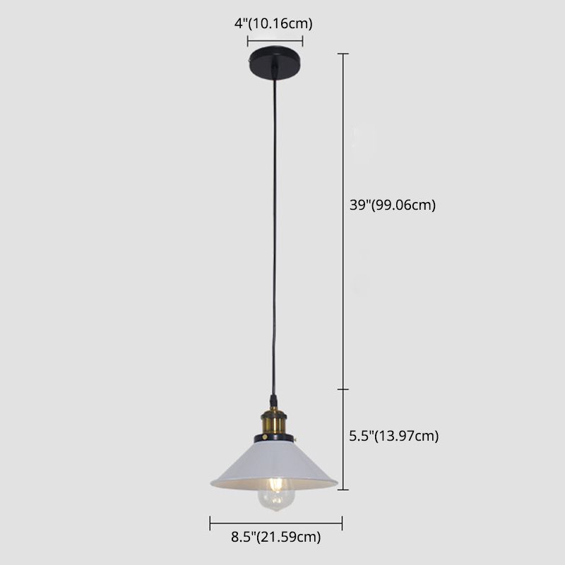 Industrial Conical Pendant Lighting Fixture Metal Suspension Light for Dining Room