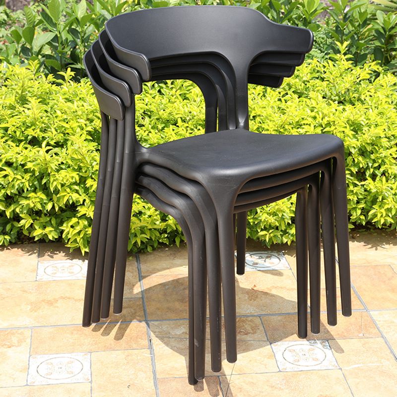 Contemporary Plastic Outdoors Dining Chairs Water Repellent Outdoors Dining Chairs