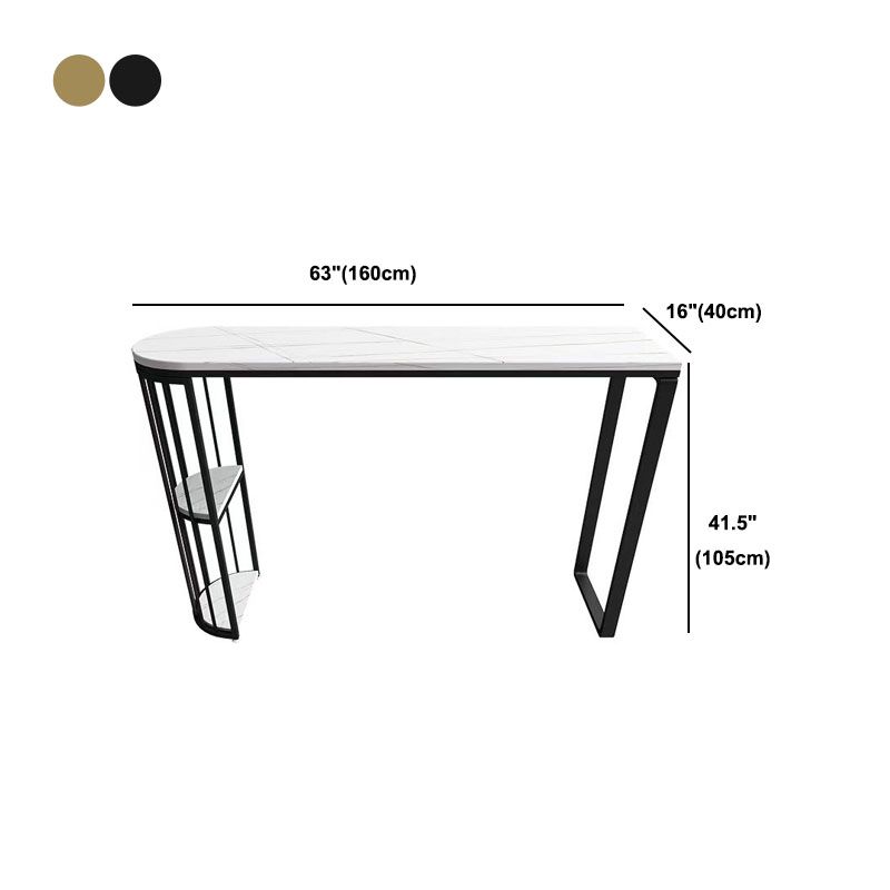 Stone Bar Dining Table Modern Bar Table with Double Pedestal for Kitchen Balcony