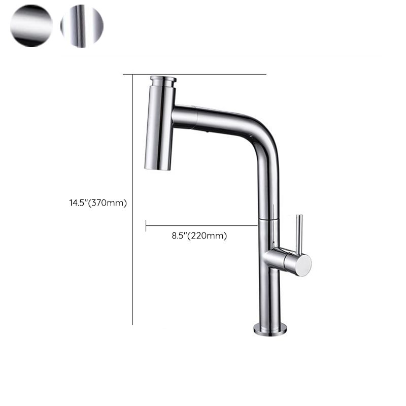 Modern Pull Down Single Handle Kitchen Faucet 1 Hold Faucet with Pull Out Sprayer