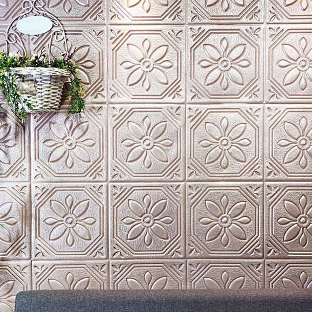 Modern Wall Panel Floral 3D Print Peel and Stick Waterproof Wall Panels