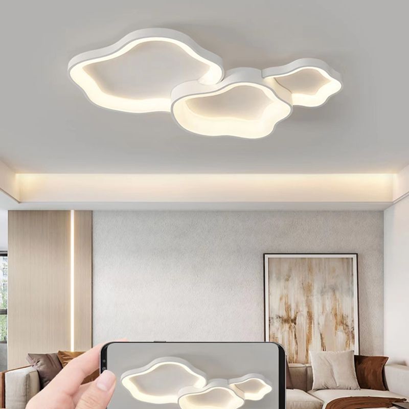 Contemporary 1 / 3 - Light Flush Mount Cloud Shape LED Flush in Matte White