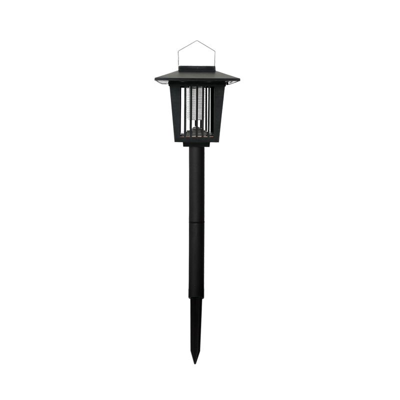 House Shaped Backyard LED Mosquito Light Plastic Modern Solar Lawn Lighting in Black