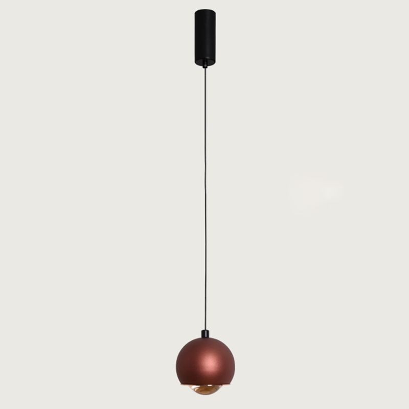 Postmodern Aluminum Pendant Light Globe 4" Wide LED Hanging Pendant for Bedroom