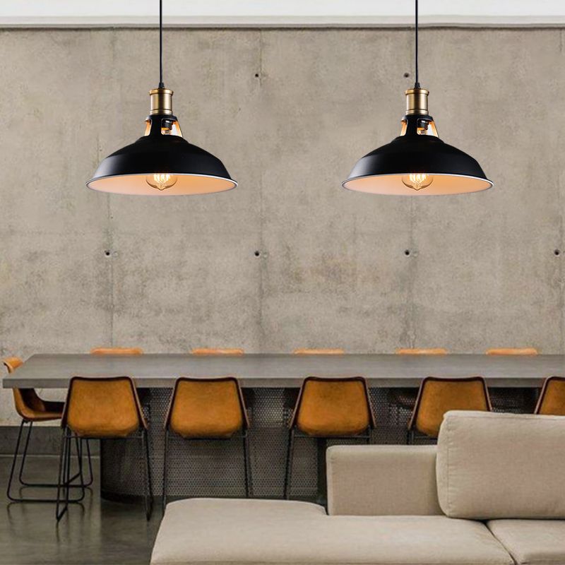 1-Light Hanging Pendant Lights Industrial Barn Metal Commercial Pendant Lighting