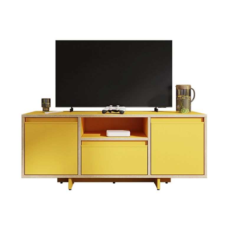 Wooden TV Cabinet Modern Minimalist Home Open Media Console TV Stand