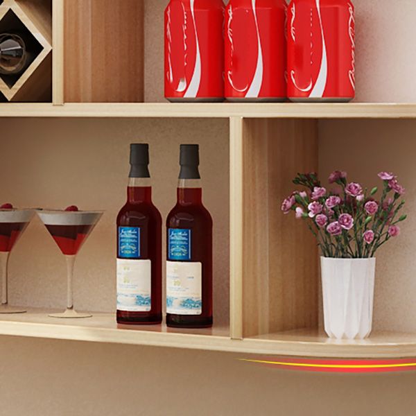 Wall Mounted Wine Rack Rectangle Wine Bottle & Glass Rack for Home